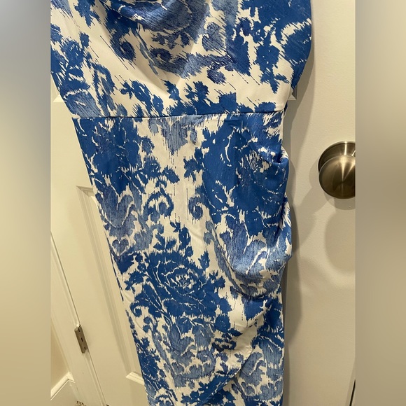 Never Fully Dressed Blue & White Print Midi Dress in Sz 12 UK/8 US - Picture 6 of 8